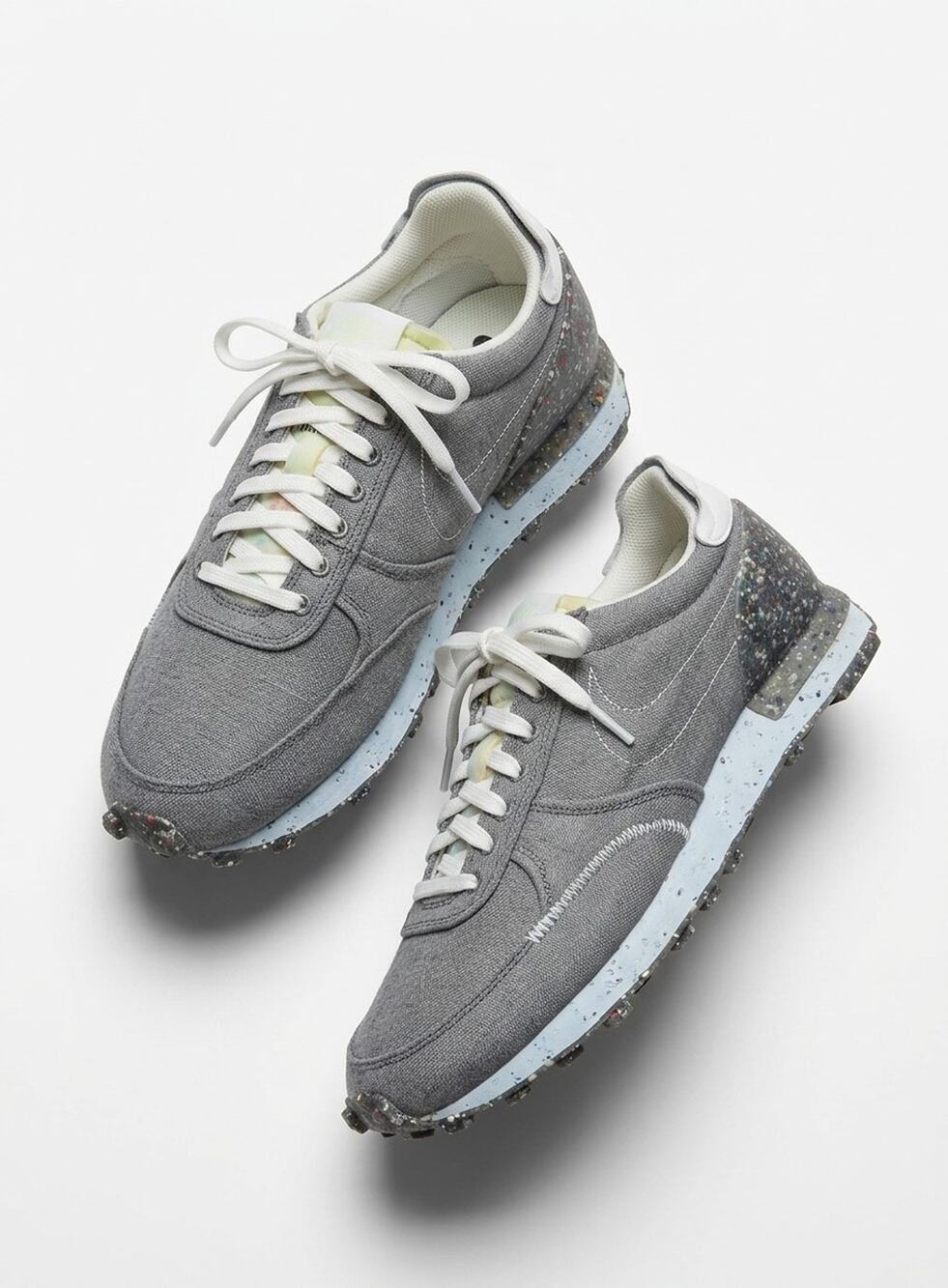 Nike N.354 Shoes Mens 10 Gray Canvas Crater Sole Low Top Sneakers CZ4337-001